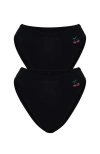 Cheeky Cherry 2-pack Leakproof Everyday Liner Ultra Smooth Very Cheeky Brief In Onyx/onyx