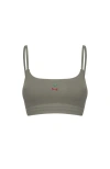 Cheeky Cherry Cotton Stretch Scoop Bralette In Jade
