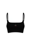 Cheeky Cherry Cotton Stretch Scoop Bralette In Onyx