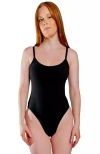 Cheeky Cherry Leakproof Cami Thong Bodysuit Liner In Black