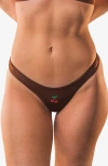 Cheeky Cherry Leakproof Everyday Liner Ultra Smooth Dipped Thong In Java