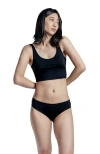 Cheeky Cherry Leakproof Everyday Liner Ultra Smooth Mid-rise Brief In Black