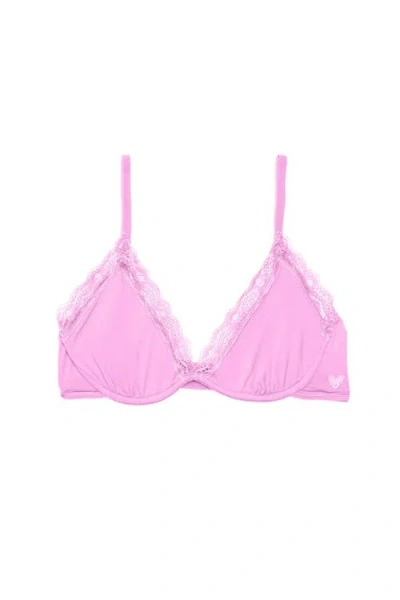 Cheeky Cherry Ultra Smooth Lace V Bralette In Pink