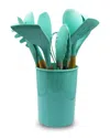 CHEER COLLECTION CHEER COLLECTION 12PC SILICONE SPATULA SET WITH WOODEN HANDLES