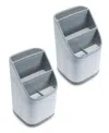 Cheer Collection 2 Pack Utensil Organizer And Drying Rack With Drip Tray In White