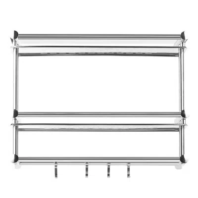 Cheer Collection 2 Piece Stainless Steel Floating Shelf