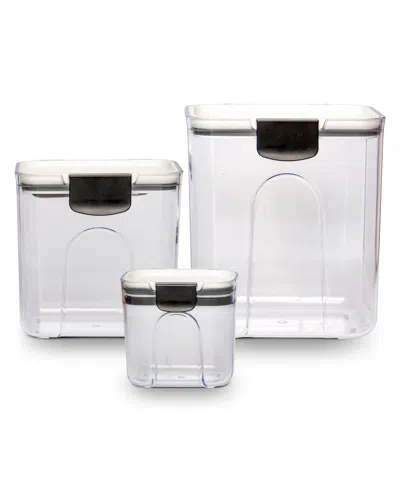 Cheer Collection 3 Piece Set Of Airtight Food Storage Containers In White