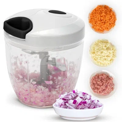 Cheer Collection 30 oz Pull-string Vegetable Chopper With Stainless Steel Blades In Clear