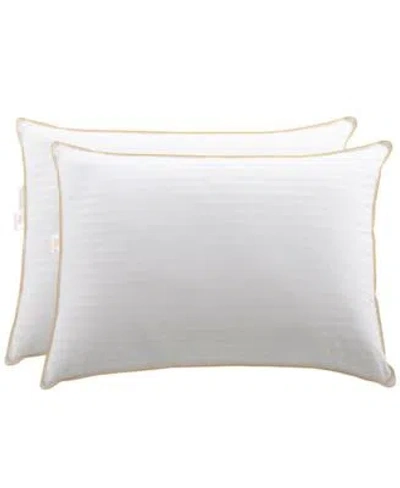 Cheer Collection 300 Thread Count Damask Striped Pillows In White