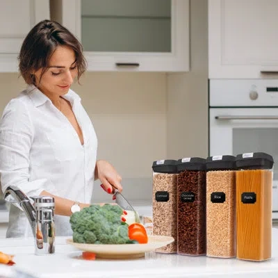 Cheer Collection 4 Container Food Storage Set In Black