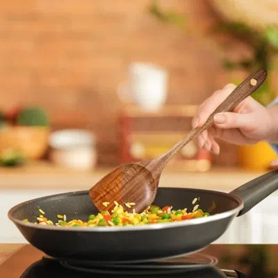 Cheer Collection 4-piece Premium Teak Wood Spatula Set In Dark Brown Wood