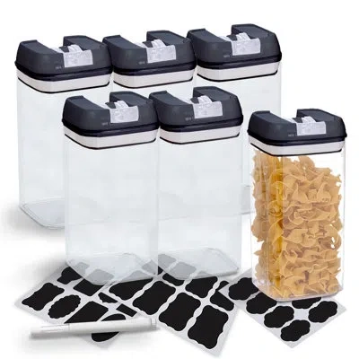 Cheer Collection 6 Container Food Storage Set In Black