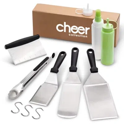 Cheer Collection 7 Piece Stainless Steel Griddle Tool Set – Bbq And Grill Essentials