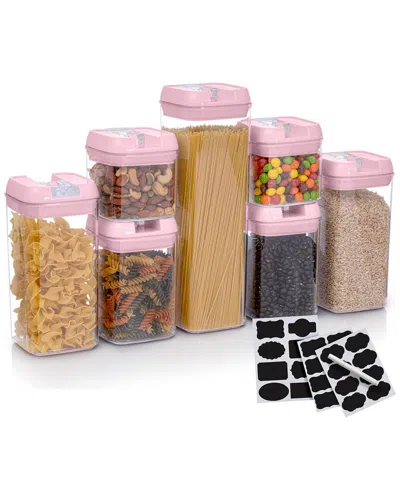 Cheer Collection 7pc Air-tight Food Storage Container Set In Pink