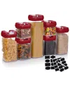 Cheer Collection 7pc Air-tight Food Storage Container Set In Red