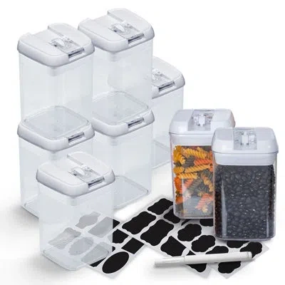 Cheer Collection 8 Container Food Storage Set In White