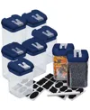 Cheer Collection 8 Piece Food Storage Containers, 0.8 Liter In Navy