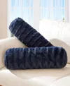 Cheer Collection Bolster Decorative Pillow Set, 8" X 24" In Blue