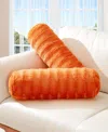 Cheer Collection Bolster Decorative Pillow Set, 8" X 24" In Orange