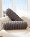 Cheer Collection Bolster Decorative Pillow Set, 8" X 24" In Gray