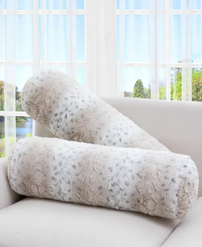 Cheer Collection Bolster Decorative Pillow Set, 8" X 24" In Gray