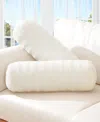 Cheer Collection Bolster Decorative Pillow Set, 8" X 24" In White