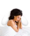 Cheer Collection Boomerang Shaped Microfiber Pillow In White