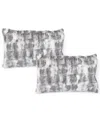 Cheer Collection Decorative Faux Fur Pillow Set, 12" X 20" In Gray