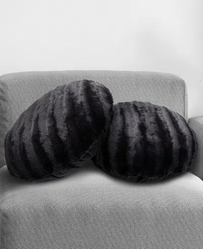 Cheer Collection Decorative Round Pillow Set, 18" X 18" In Black