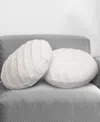 Cheer Collection Decorative Round Pillow Set, 18" X 18" In White