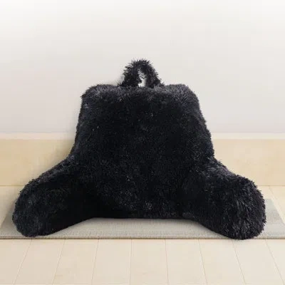 Cheer Collection Faux Fur Pillow Cover & Insert In Black