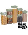 Cheer Collection Food Storage Container, Set Of 7 In Olive