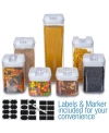 Cheer Collection Food Storage Container, Set Of 7 In White