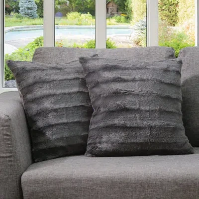 Cheer Collection Frbin Square Pillow Cover & Insert In Gray