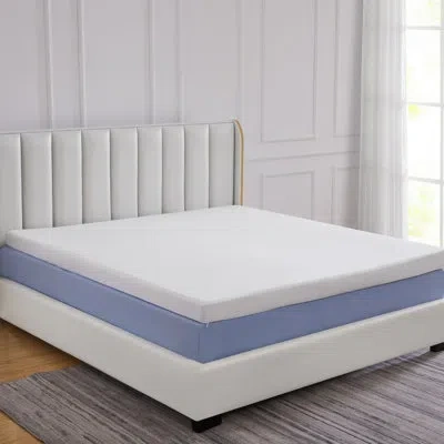 Cheer Collection Gel Infused Memory Foam Mattress Topper In White