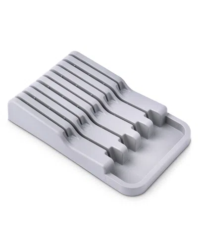 Cheer Collection Kitchen Drawer Knife Organizer In Grey