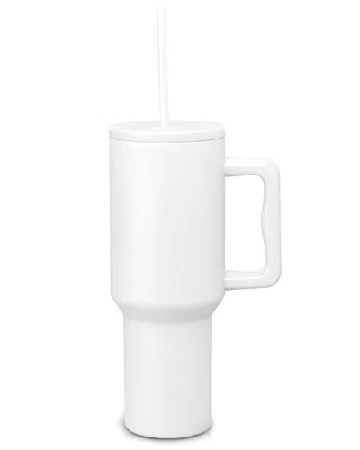 Cheer Collection Large 40oz Hydrate Drink Tumbler With Lid In White
