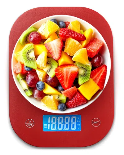 Cheer Collection Multifunctional Kitchen Scale In Red