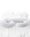 Cheer Collection Natural Kapok J Shape Pillow, 52" X 28" In White