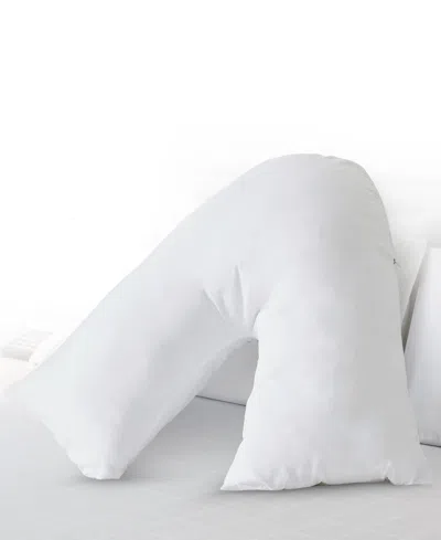 Cheer Collection Natural Kapok V Shape Pillow, 28" X 14" In White