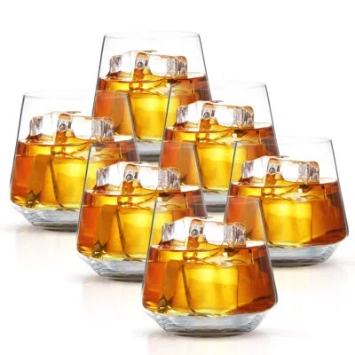 Cheer Collection Old Fashioned 15 Oz. Crystal Whiskey Glass In Clear