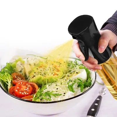 Cheer Collection Plspr 16.90oz. Oil & Vinegar Cruet Set In Black;white