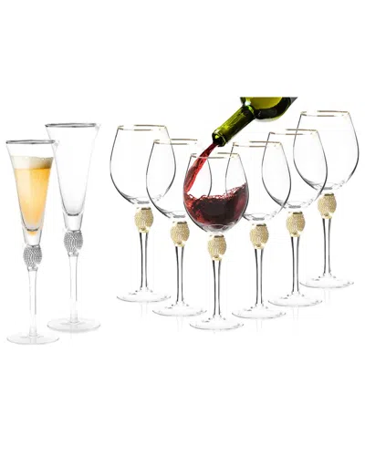 Cheer Collection Rhinestone Elegance Bar Set In Transparent