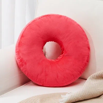 Cheer Collection Round Pillow Cover & Insert In Hot Pink