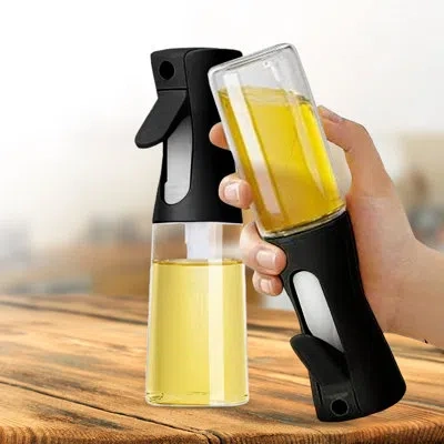 Cheer Collection Set Of 2 Glass Oil Sprayer Bottles In Black