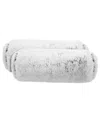 Cheer Collection Shaggy Bolster Decorative Pillow Set, 8" X 24" In Gray