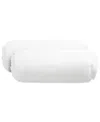 Cheer Collection Shaggy Bolster Decorative Pillow Set, 8" X 24" In White