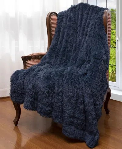 Cheer Collection Shaggy Throw, 50" X 60" In Blue