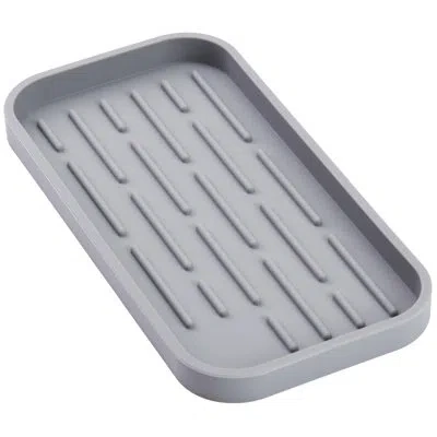 Cheer Collection Silicone Countertop Dish Rack In Gray
