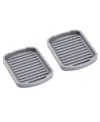 Cheer Collection Silicone Soap Tray, Small, 2 Pack In Gray